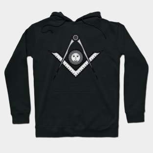 Square, compass and sun - Masonic symbol of Senior Deacon for Blue Lodge Freemasonry Hoodie